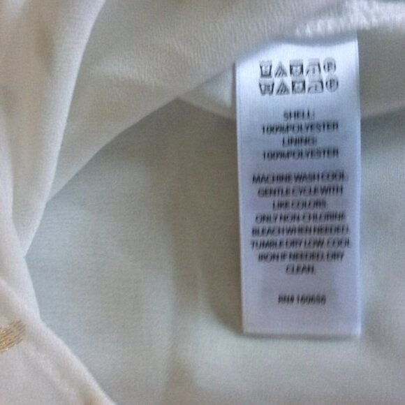 Sincerely, Jules Lightweight Pull-Over Blouse with Long Sleeve, White with Gold - Picture 5 of 5